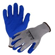 Azusa Safety Commander 13 ga. Gray Polyester/Cotton Work Gloves, Blue Crinkle Latex Palm Coating, L CM4020